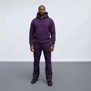 Ensemble de survêtement ample en coton avec sweat à capuche zippé et pantalon de jogging pour homme – Vente en gros - Product Image 6