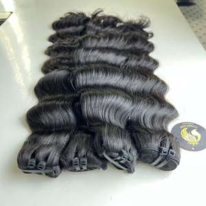 Venta al por mayor 100% Extensiones de Cabello Humano Virgen de Alta Calidad HD Cierre de Encaje Transparente Suelto Onda Profunda Natural - Product Image 2