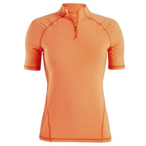 <b>Orange</b> Women's Quarter Zip Short Sleeve Golf Pullover Shirt Lightweight Performance Sports Top Activewear Outdoor Golf Clothing - Product Image 1