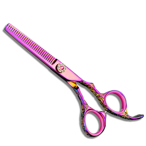 Tijeras de Corte de Pelo Profesionales de Alta Calidad OEM, Acero Inoxidable, Hechas a Mano, Punta Afilada, para Diestros, 32 Dientes, Medianas - Product Image 3