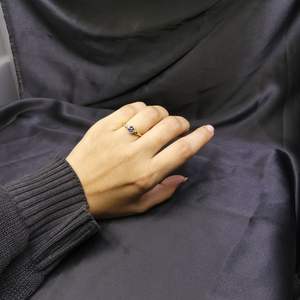 Anillo de Compromiso y Boda Clásico Tradicional Multicolor con Cianita y Zafiro Azul, Chapado en Oro, Plata de Ley, Unisex, Fino - Product Image 4