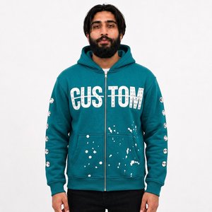 Fabricante de Sudaderas Personalizadas para Hombre, Sudadera con Capucha de Algodón con Estampado en Relieve, Hombros Caídos, Marca Propia, Venta al por Mayor en EE. UU. - Product Image 1