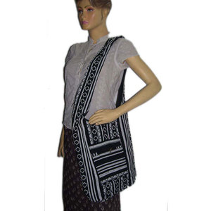 Women’s Handloom Cotton <b>Boho</b> Messenger <b>Bag</b> Embellished Ethnic Long Crossbody Shoulder <b>Bag</b> with Secure Zipper Closure - Product Image 3