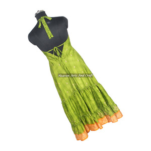 Nuevo Vestido de Seda Sari para Mujer, Compra en Línea Directamente del Fabricante, Vestido de Noche Elegante sin Mangas para Damas - Product Image 6