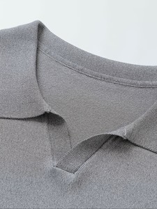 Men's Black Solid Cut Viscose/Cotton Knitted Short Sleeve Quick Dry <b>Old</b> Money for Shirt Casual Breathable Regular Fit - Product Image 6