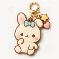 Porte-clés en silicone 3D personnalisés, écologiques, sur le thème de l'anime |   Promotions personnalisées de formes créatives, impression numérique sans nickel