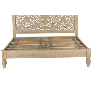 Cama de Plataforma Tradicional India Hecha a Mano con Madera de Mango Sólida de Tamaño King - Product Image 6