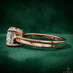 Anillo de Compromiso con Diamante Cultivado en Laboratorio Certificado por IGI, Corte Brillante Redondo, Anillo Solitario de Oro de 9K, 10K, 14K, 18K, Anillo de Bodas para Mujer - Product Image 2
