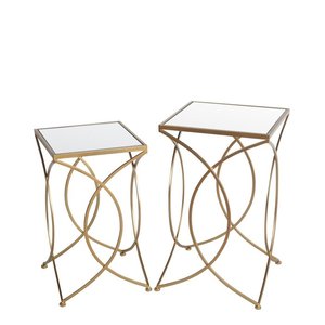 Multi-Purpose Metal <b>Nesting</b> Coffee <b>Tables</b> Set with Durable Powder Coated Surface for Home and Office Use - Product Image 2
