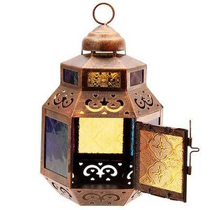 <b>Brass</b> <b>Lantern</b> with Embossed Design Handmade Eco-Friendly Christmas Home Decoration Candle Holder - Product Image 1