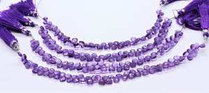 Cuentas de Amatista Africana AAA en Forma de Corazón Facetado, 5-5.5 MM, Gema de Amatista Morada, Cuentas de Corazón de Amatista de 7 Pulgadas para Joyería - Product Image 5