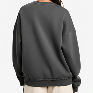 Sweat-shirt à capuche pour femme, sur mesure OEM/ODM, grande taille, épaules tombantes, automne/hiver, imprimé délavé, logo frontal, vente en gros, 100% coton - Product Image 2