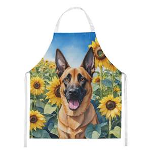 Belgian Malinois Sunflowers Unisex Adult <b>Apron</b> Large Multicolor Kitchen Server for Cooking Baking <b>Gardening</b> Crafts - Product Image 1