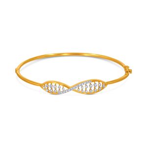 Elegant Rose Gold Diamond Infinity <b>Bangle</b> <b>Bracelet</b> for Women | Stylish Daily Wear Gold <b>Bracelet</b> | Fine Jewelry Gift - Product Image 1