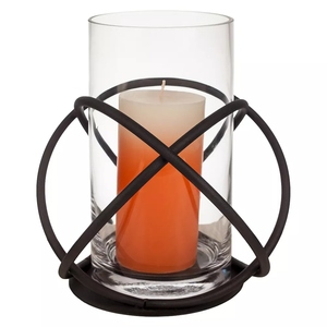 Porte-bougie design moderne en métal et verre, grand modèle, design orbit, support décoratif pour bougies. - Product Image 4