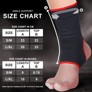 2026 Top Rank Boxing Protection <b>Ankle</b> <b>Support</b> Sleeve Black with Red Trim Compression Wrap for Adults Unisex Sports Protection - Product Image 6
