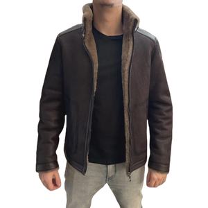 Handmade Sheepskin Bomber <b>Jacket</b> For <b>Men</b> Luxury Leather Winter Coat With Soft Lining And Premium Manufacturing - Product Image 6