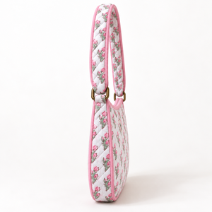 Bolso de Hombro Tipo Cubo Acolchado de Algodón con Estampado Floral para Mujer, con Cierre de Cremallera, Bonito, Resistente y Plegable, Capacidad de 2-2.9L - Product Image 1