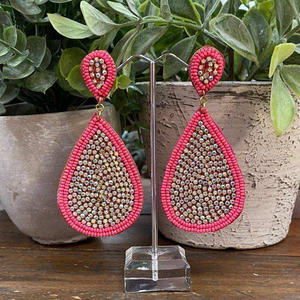 Colorful Beaded <b>Drop</b> Bohemian Style Women's Party Jewelry Teardrop Shape Multicolor Resin Beads Statement BY MULTI CRAFT - Product Image 5