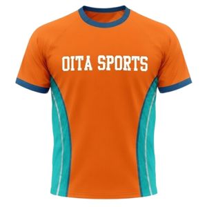 Ensemble short et maillot de netball sublimé pour homme, orange et turquoise, en polyester léger, uniforme de sport avec empiècements latéraux, pour entraînement et match - Product Image 3