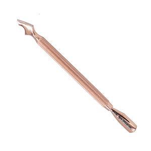 Pousse-cuticules double tête, double usage, réutilisable, longueur 137 mm, diamètre 7 mm, finition dorée, acier inoxydable - Product Image 4