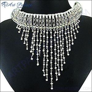 Collier en argent avec perles et grenats Collier à la mode - Product Image 1