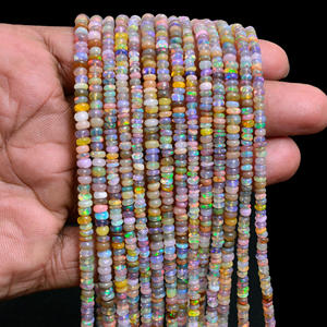 Perles d'opale multi-éthiopienne naturelle en forme de rondelle lisse 3x7mm brin de pierres précieuses de 16 pouces pour la fabrication de bijoux Bracelet collier - Product Image 2