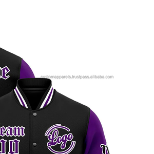 Performance Wool Blend <b>Varsity</b> <b>Jacket</b> for Athletes with Custom Front Embroidery and Stand Collar - Product Image 4