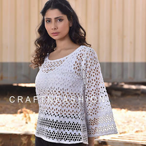 Moda bohemia, ropa de verano, blusa de mujer con bordado schiffli - Product Image 1