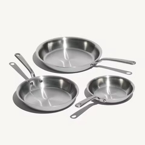 Satin Finish Heavy Gauge Stainless Steel Frying <b>Pan</b> Compact Handle Cooking <b>Pan</b> For Small Portions Cooking <b>Pan</b> - Product Image 2