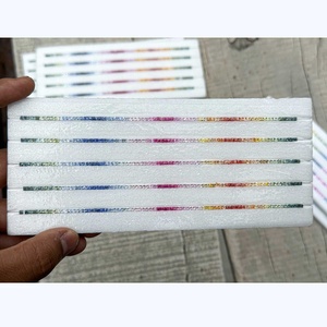 2mm naturel arc-en-ciel saphir carré princesse coupe à la main pierres précieuses bandes coloré précieux saphir anneau pendentif bijoux bricolage - Product Image 3