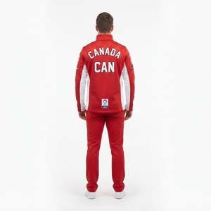 Custom OEM Women's Tailored Softshell Team Canada Curling Jacket Formal Streetwear Red White Zip Outerwear with Custom Patch - Product Image 2