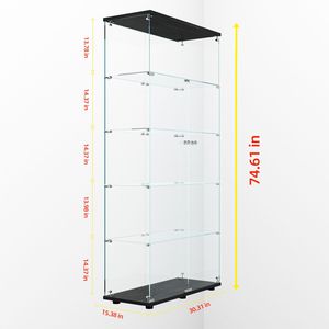 Vetrina Espositiva Paipai Lights & Locks con Fondo Regolabile in Vetro Temperato per Conservazione Liquori e Documenti con Funzionalità Premium - Product Image 6