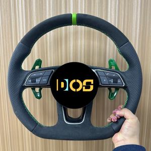 Volant de voiture personnalisé DOS pour <span class=keywords><strong>Audi</strong></span> R8 TT <span class=keywords><strong>RS</strong></span> A6 A7 A3 A4 A5 Sport, volant à fond plat avec palettes de changement de vitesse en fibre de carbone - Product Image 6