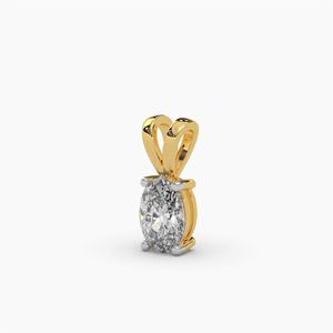 Pendentif solitaire en or jaune massif 14 carats plaqué rhodium, diamant ovale cultivé en laboratoire certifié IGI D VVS2, 1,5 carat, bijoux de luxe - Product Image 3
