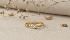Yellow Gold 10k Solid Gold Lab Grown Diamond Engagement <b>Ring</b> Brilliant Cut Prong Setting <b>CROWN</b> Pattern Classic Unisex Fine - Product Image 6