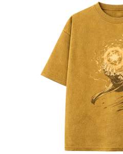 T-shirt graphique anime moutarde pour homme, en coton, coupe oversize, streetwear, imprimé, décontracté, été, logo personnalisé, fabricant OEM, fournisseur - Product Image 4