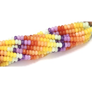 Multi-Color Quartz Rondelle Beads: Smooth Gemstone, 7-9mm - Product Image 5