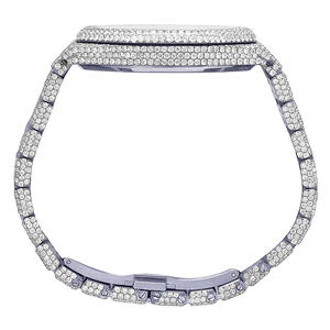 Reloj de Cuarzo de Acero Inoxidable para Hombre, con Incrustaciones de Diamantes Moissanite VVS, Estilo Hip Hop, Lujoso, en Oro Rosa, Correa de 20 mm, Esfera de Cristal - Product Image 5