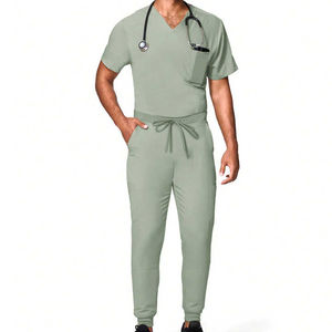 Conjuntos de Uniformes Médicos Unisex Cómodos para Dentistas y Enfermeras, Top y Pantalones Transpirables de Spandex/Poliéster para un Uso Diario Fácil - Product Image 3