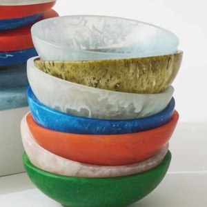 Bol de service moderne de luxe bohème en résine polie à motif tourbillonnant, écologique, sûr pour les aliments, durable, vaisselle, décoration de fête et de maison, soupe - Product Image 5