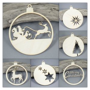 Ornement de Noël en MDF, forme irrégulière, motif Père Noël et flocon de neige, taille personnalisable, décoration suspendue, style tendance - Product Image 3