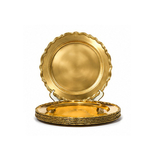 Assiettes de table dorées en gros, assiettes décoratives économiques pour mariage, assiettes de présentation personnalisables - Product Image 3