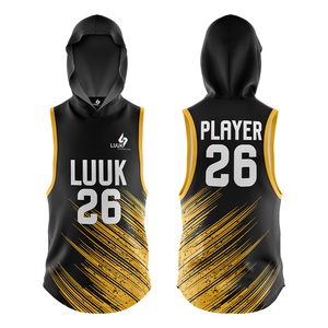 LUUK Custom Hooded American Flag Football Jerseys Sleeveless Sublimated 100% Polyester Moisture Wicking Unisex Adult Team Jersey - Product Image 1