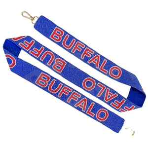 Búfalo personalizado oro blanco semilla cuenta bolsa correas 'Hook Em Horns' accesorio de moda correa de monedero con cuentas - Product Image 1