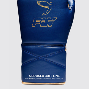 Guantes de Boxeo Fly Personalizados Nuevos, Guantes de Kickboxing Fly Azules y Dorados, con Correa de Muñeca Profesional, para Entrenamiento, Sparring y Uso en el Gimnasio - Product Image 4