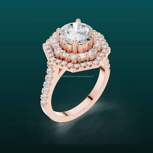 GOLDEN 14K Glamorous Anillo de compromiso para mujer Diseño brillante - Product Image 1