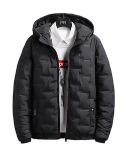 Blouson aviateur d'hiver à capuche pour hommes de conception personnalisée OEM 220gsm respirant 100% polyester avec tissu en toile - Product Image 4