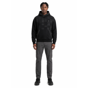 Sweat à capuche noir premium pour homme en coton biologique 430 GSM, style streetwear technique, coupe oversize XXS, couleur unie, écologique - Product Image 1