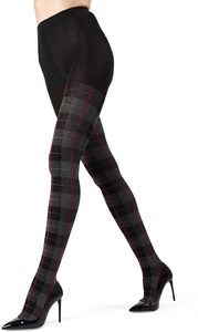 Plaid Tartan Sweater Tights, <b>Warm</b> Opaque Winter Tights - Product Image 5